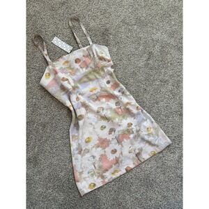 Urban Outfitters NWT Abstract Floral Mini Dress Size M Pastel Daisy Print